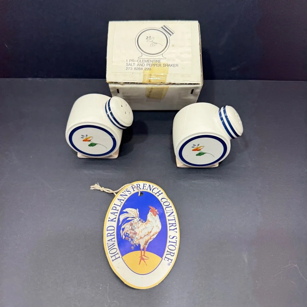 Howard Kaplan French Country Store Clementine Salt and Pepper Shaker Set Ceramic